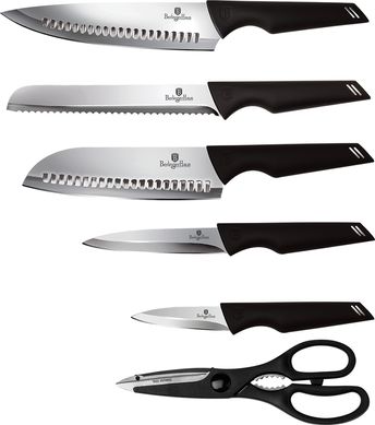 Набор ножей с подставкой Berlinger Haus Black Silver Collection BH-2796 - 7 предметов