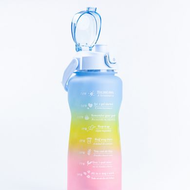 Бутылка для воды набор 3в1 дозатором Радуга 0.5л 0.9л 0.2л Синий