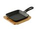 Сковорода-гриль чавунна на дерев'яній підставці MasterPro Cook & share (BGMP-3808-4) - 13.7х22х2.2см