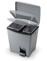 Контейнер для мусора двойной "ДУЕТ БИН" KIS 8070600 - 20л+10л, серый
