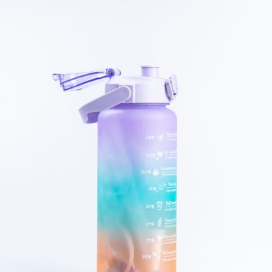 Пляшка для води набір 3в1 дозатором Веселка 0.5л 0.9л 0.2л Фіолетовий