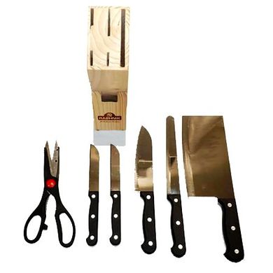 Набір ножів з сокиркою на дерев'яній підставці RN-265 - 8 пр.