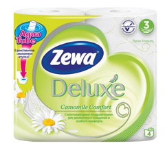 Туалетная бумага Zewa Deluxe 3-слойная Ромашка Белая 4шт (7322540060133)