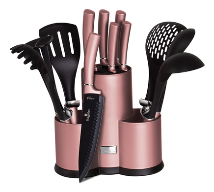 Набір кухонного приладдя та ножів з підставкою Berlinger Haus I-Rose Edition BH 6252 — 13 предметів