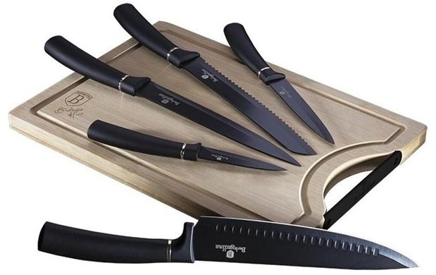 Набір ножів з дошкою Berlinger Haus Black Royal Collection BH-2549 - 6 предметів