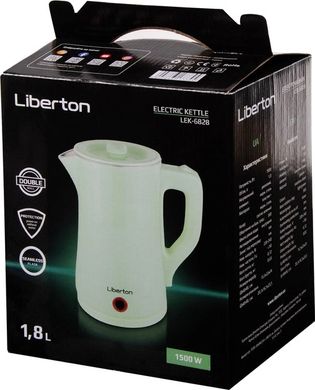 Чайник электрический с двойной стенкой LIBERTON LEK-6828 — бирюзовый