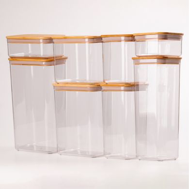 Банки для сыпучих продуктов набор из 8 шт стеклянные емкости для хранения с крышкой