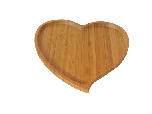 Тарілка з бамбука кругла OMS 9111 Corazon - 27х27х1, 6 см, велика (серце)