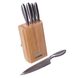 Набір кухонних ножів із дерев'яною підставкою 6 предметів Kamille КМ-5133