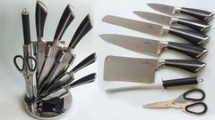 Набір ножів на прозорій підставці Bohmann BH 5274 з топоріком, ножицями і точилом
