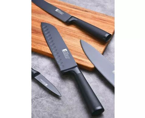 Нож для нарезки с антипригарным покрытием Bergner Blackblade (BG-8775) - 20 см