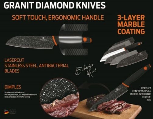 Набір ножів Berlinger Haus Granit Diamond Line BH-2305 - 5 пр.