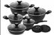 Набір посуду (каструлі, сковорода, ківш) Edenberg EB-5636 - 12 пр., мармурове покриття