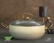Набор посуды с антипригарным покрытием Bio Granit Casa Royal Cream Beauty - 7 пр, крем с золотом