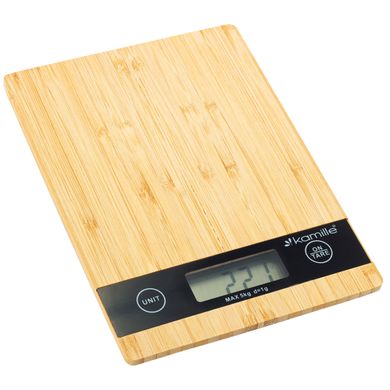 Весы электронные кухонные с платформой из бамбука Kamille KM-7106 - 20х14,5 см