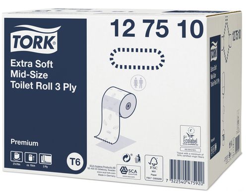 Туалетная бумага в компактных рулонах Tork Premium 127510
