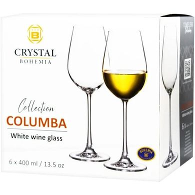 Набор бокалов для вина Bohemia Columba 1SG80/00000/400 - 400 мл, 6 шт