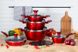Набор посуды Edenberg EB-5637 - 12 пр, мраморное покрытие/красный