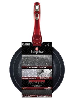 Набор сковородок Berlinger Haus Metallic Line Black Burgundy Edition BH-1630 N, Красный