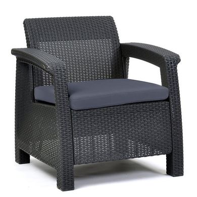 Кресло садовое пластиковое Keter Corfu, серое, Серый