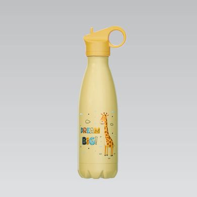Термопляшка дитяча жовта з нержавіючої сталі Maestro "Giraffe" MR1645-D - 400 мл