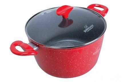 Набір посуду з ковшиком и сковорідкою червоного коліру Bohmann BH 7357 red