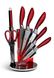 Набор ножей с топориком, ножницами и мусатом Edenberg EB-911- 8 пр, красный