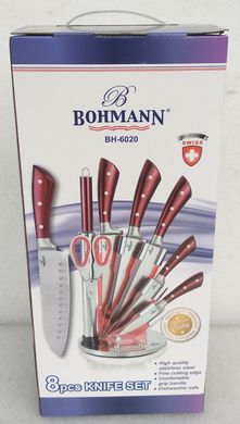 Набор ножей красная ручка Bohmann BH 6020 - 8 предметов