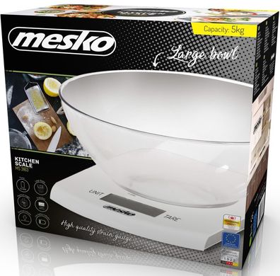 Весы кухонные с чашей Mesko MS 3163 - 5 кг
