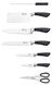 Набір ножів з топоріком, ножицями та мусатом Edenberg EB-912 - 8 пр/сірий