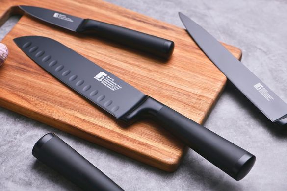 Нож для хлеба из нержавеющей стали Bergner Blackblade (BG-8774) - 20 см