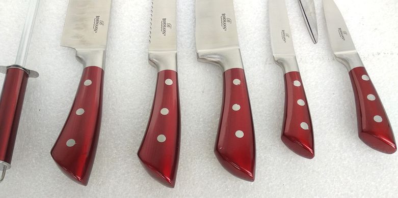 Набор ножей красная ручка Bohmann BH 6020 - 8 предметов