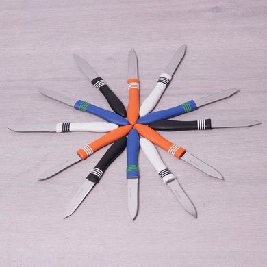 Набор ножей из нержавеющей стали с пластиковыми ручками Kamille KM5314 - 12 пр