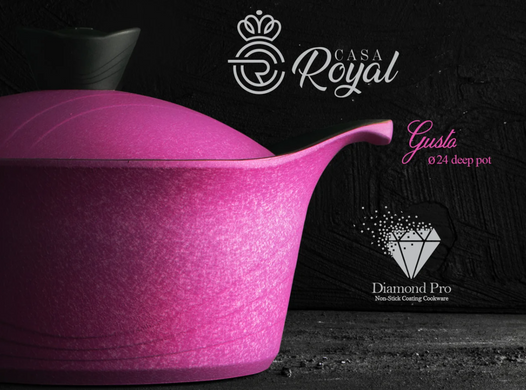Каструля Greblon Diamond Pro Gusto CASA ROYAL D-UKR 20400 pink - 24 см/4.5л