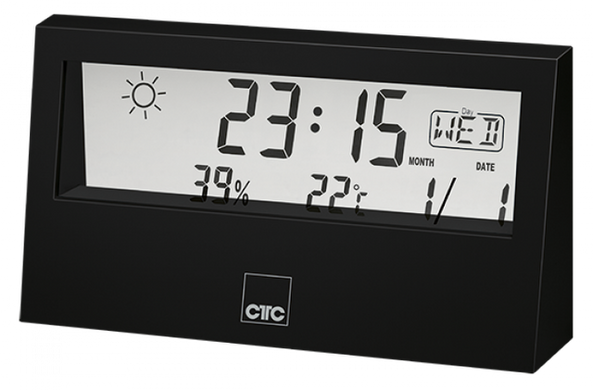 Метеостанція/годинник CLATRONIC WSU 7022 — чорний