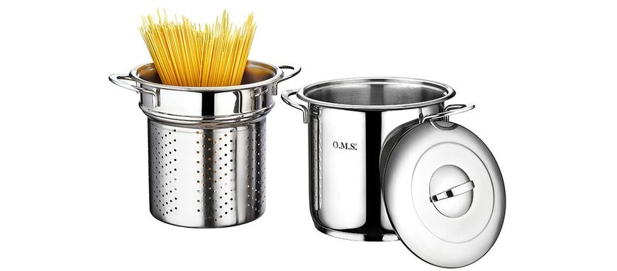 Кастрюля для варки макарон, спагетти из нержавеющей высококачественной стали OMS 4008 -5л