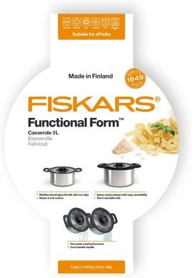 Кастрюля с крышкой Fiskars Functional Form (1026577) - 3 л