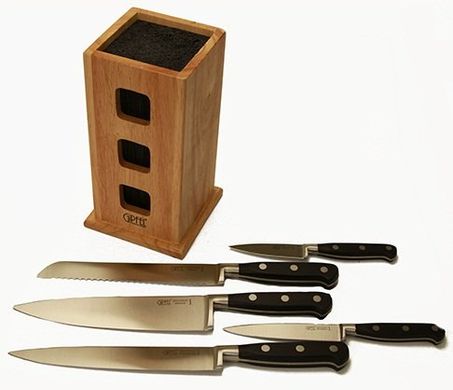 Набір кухонних ножів на дерев'яній підставці GIPFEL 8464 - 6 предметів