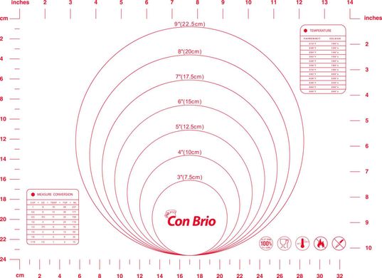 Силіконовий килимок Con Brio СВ-675 - 30х40см (червоний принт)