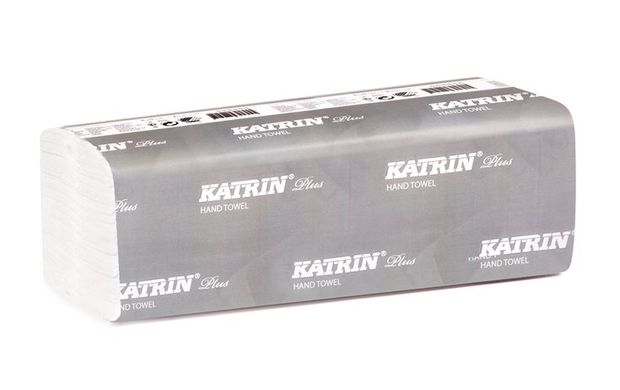 Бумажные полотенца ZZ (V) сложения Katrin Plus 100645 премиум - 2сл/150листов, Белый