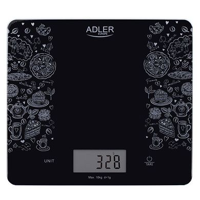 Ваги кухонні з максимальним завантаженням 10 кг. Adler AD 3171 black - чорні