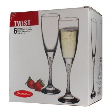Набор бокалов для шампанского Pasabahce Twist 44307 - 150 мл, 6 предметов