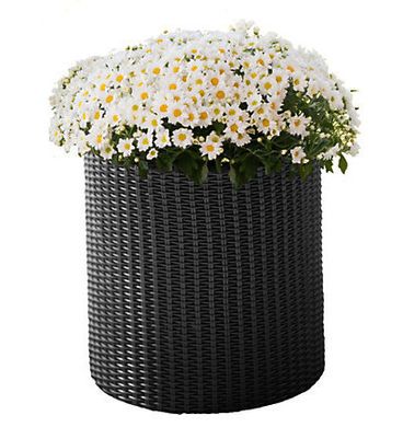 Горшок для цветов Keter Cylinder Planter Small, 7 л, серый, Серый