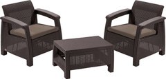 Комплект мебели Keter Corfu weekend 9119 — 2 кресла, стол, коричневый