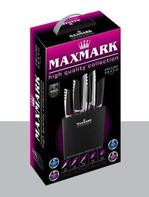 Набір ножів в чорній колоді Maxmark MK-K06 - 6 пр