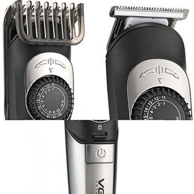 Професійний триммер для стріжки волос, бороди, вусів VGR V-088 - 2 змінні насадки, регулювання