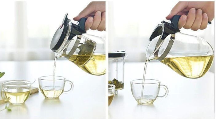 Заварочный чайник стеклянный с ситечком Edenberg EB-332 - 500мл, Черный