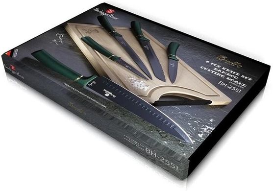 Набір ножів з дошкою Berlinger Haus Emerald Collection BH-2551 - 6 предметів