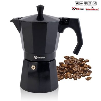 Кофеварка гейзерная VITRINOR BLACK 1224244 - 400 мл, 9 чашек/индукция
