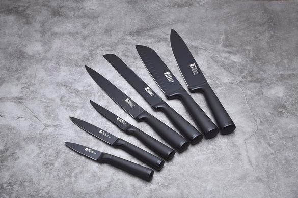 Нож сантоку из нержавеющей стали Bergner Blackblade (BG-8776) - 17,5 см